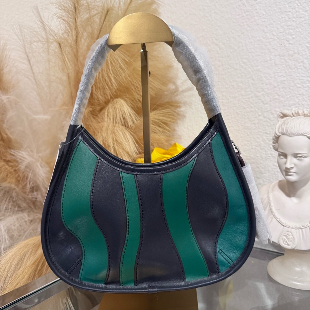 NOT FOR SALE - NWT Coachtopia CQ004 Ergo Bag in wavy Stripe Upcrafted Leather